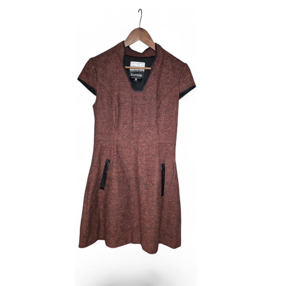 Kensie Brown Mini Dress with Black Accents